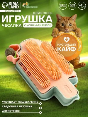 Игрушка-чесалка для кошек с кошачьей мятой 16 см, розовая