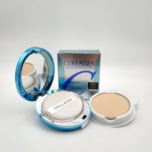 Пудра для лица с запасным блоком т.13 светлый беж Enough COLLAGEN Hydro Moisture Two Way Cake 13 гр. + 13 гр., шт