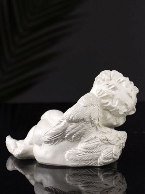 Фигурка гипс «Ангел с сердцем», 14x10x7 см, перламутр