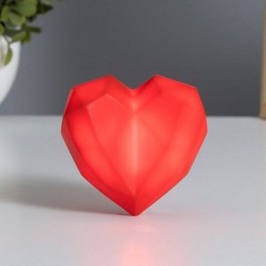 Фигурка светящаяся RISALUX «Игрушечное сердце», LED-ночник, 2 Вт, красный, 3.5x6x6 см
