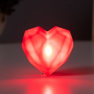 Фигурка светящаяся RISALUX «Игрушечное сердце», LED-ночник, 2 Вт, красный, 3.5x6x6 см