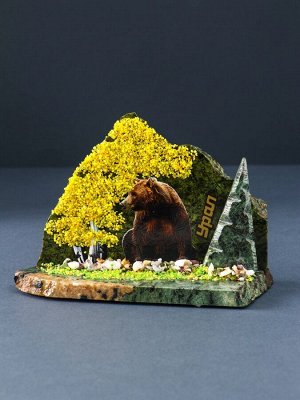 Фигурка-скол «Мишка», змеевик, каменная крошка, большой, МИКС