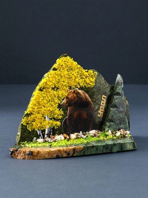 Фигурка-скол «Мишка», змеевик, каменная крошка, большой, МИКС