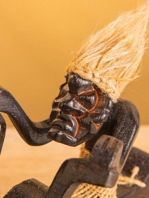 Сувенир «Абориген на мотоцикле», 20 см, дерево, МИКС