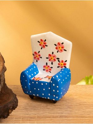 Мебель для кукол «Кресло с цветами», 5x3x7.5 см, дерево