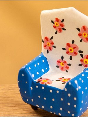 Мебель для кукол «Кресло с цветами», 5x3x7.5 см, дерево