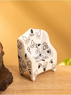 Мебель для кукол «Кресло со следами», 5x3x7.5 см, дерево, чёрно-белая