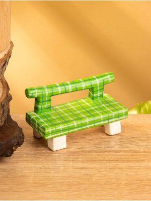 Мебель для кукол «Скамейка», 8.5x4x5 см, дерево, зелёная