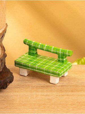 Мебель для кукол «Скамейка», 8.5x4x5 см, дерево, зелёная