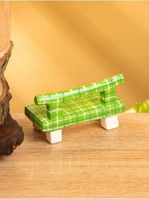 Мебель для кукол «Скамейка», 8.5x4x5 см, дерево, зелёная