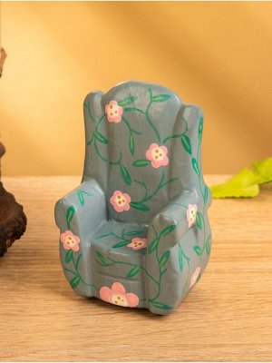 Мебель для кукол «Кресло с цветами», 6x5x9.5 см, дерево, серая