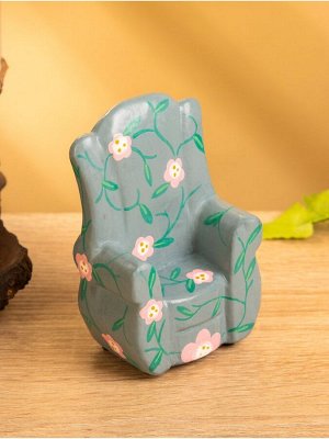 Мебель для кукол «Кресло с цветами», 6x5x9.5 см, дерево, серая
