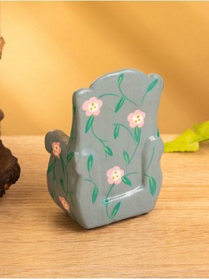 Мебель для кукол «Кресло с цветами», 6x5x9.5 см, дерево, серая