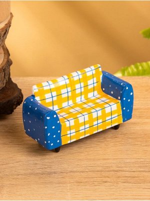 Мебель для кукол «Кресло», 10x4x5.5 см, дерево, жёлто-синяя