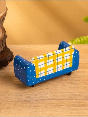 Мебель для кукол «Кресло», 10x4x5.5 см, дерево, жёлто-синяя