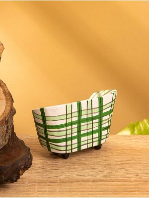 Мебель для кукол «Кресло клетчатое», 6x3.5x5 см, дерево, зелёная
