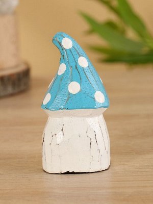 Сувенир «Гномий домик», 5.5x5.5x10 см, дерево, бело-синий
