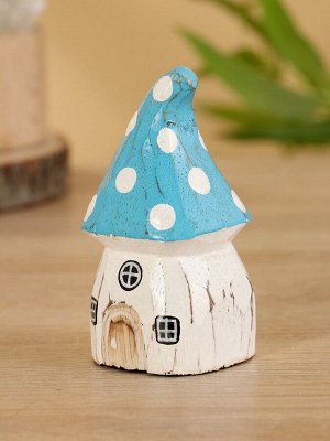 Сувенир «Гномий домик», 5.5x5.5x10 см, дерево, бело-синий