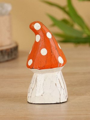 Сувенир «Гномий домик», 5.5x5.5x10 см, дерево, бело-оранжевый