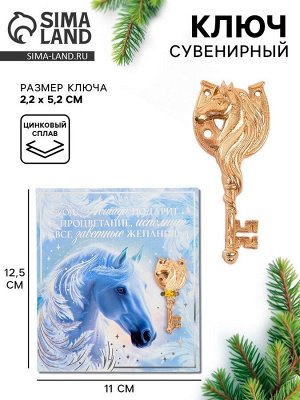 Ключ сувенирный новогодний «Год лошади подарит процветание»