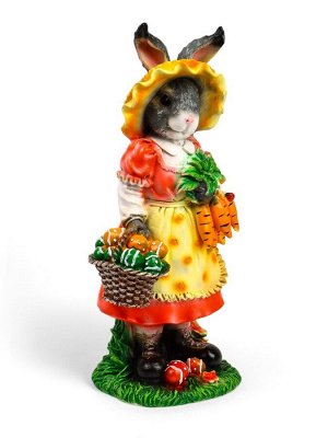 Садовая фигура из полистоуна «Зайчиха с корзинкой», 50x19x22 см