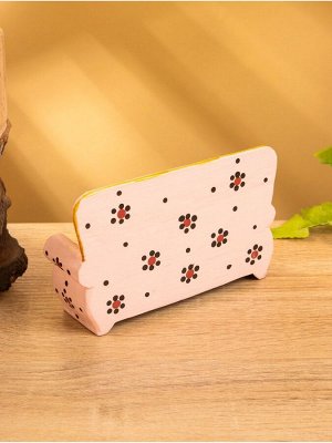 Мебель для кукол «Диван с цветами», 13x4x9 см, дерево, розовая