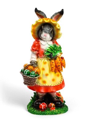 Садовая фигура из полистоуна «Зайчиха с корзинкой», 50x19x22 см