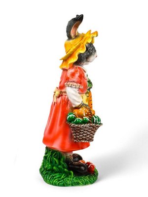 Садовая фигура из полистоуна «Зайчиха с корзинкой», 50x19x22 см