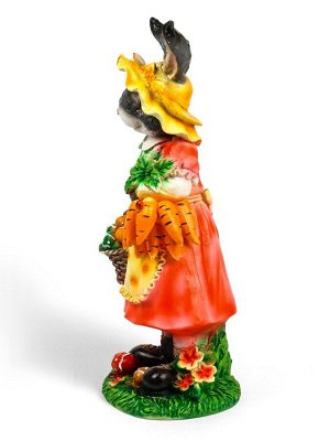 Садовая фигура из полистоуна «Зайчиха с корзинкой», 50x19x22 см