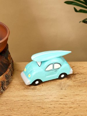 Сувенир «Машинка с серфом», 13x5x7 см, дерево, бирюзовый