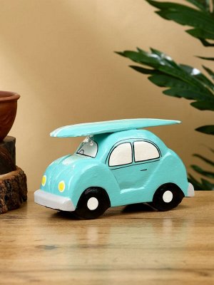 Сувенир «Машинка с серфом», 17x6x9 см, дерево, бирюзовый