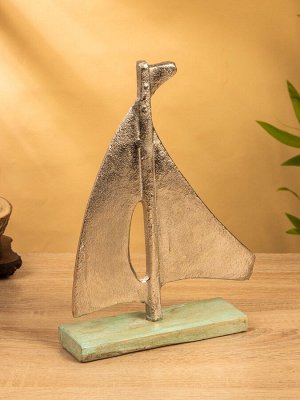 Сувенир «Парусник», 6x22x32 см, алюминий, дерево