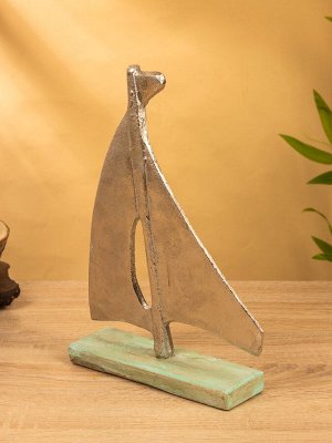 Сувенир «Парусник», 6x22x32 см, алюминий, дерево