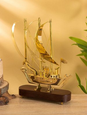 Корабль сувенирный 23х6,5х30 см, латунь