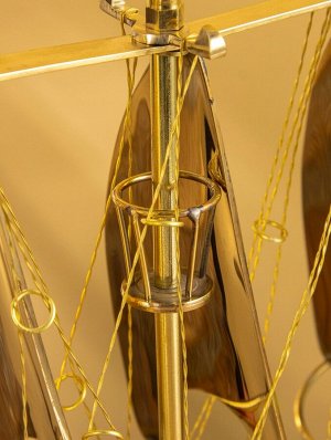 Корабль сувенирный 21х6,5х30 см, латунь