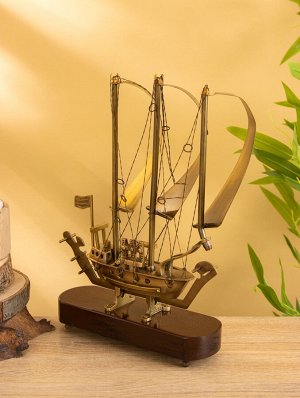 Корабль сувенирный 23х6,5х30 см, латунь