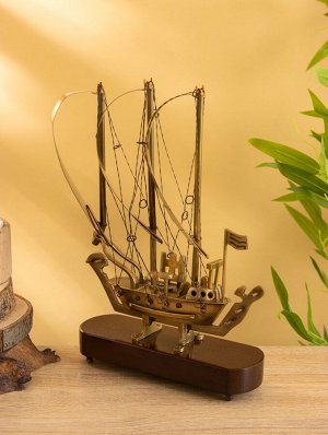 Корабль сувенирный 23х6,5х30 см, латунь