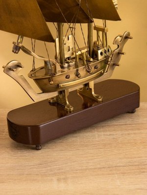 Корабль сувенирный 23х6,5х30 см, латунь