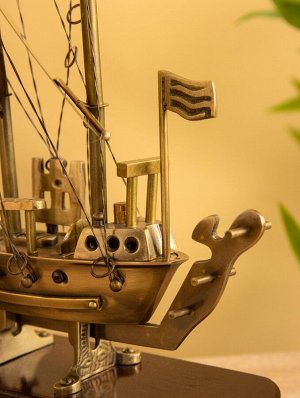 Корабль сувенирный 23х6,5х30 см, латунь