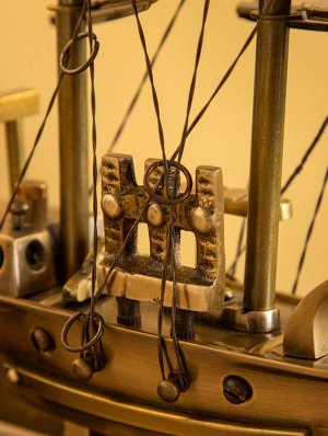 Корабль сувенирный 23х6,5х30 см, латунь