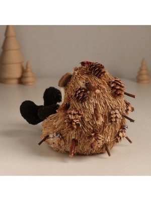 Фигурка «Ёжик с еловой веточкой и бантиком на голове», 12x10x14 см