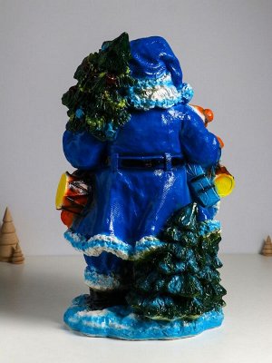 Фигура гипс «Дед Мороз», 52x32x26.5 см, синий