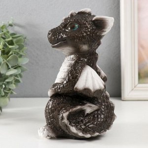 Фигурка гипс «Дракончик», 18x10x10 см, чёрно-белый