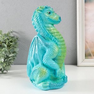 Фигурка гипс «Дракон», 25x12x13 см, бирюзовый