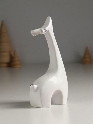 Фигурка «Оленёнок», 17.5x8.5x4.5 см, белый с посеребрением