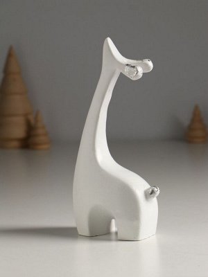 Фигурка «Оленёнок», 17.5x8.5x4.5 см, белый с посеребрением