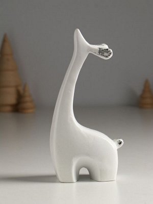 Фигурка «Оленёнок», 17.5x8.5x4.5 см, белый с посеребрением