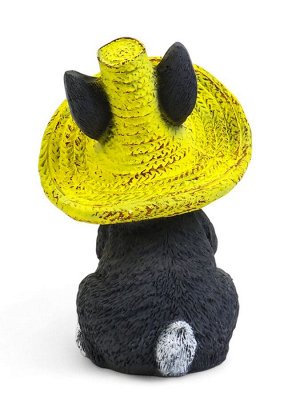 Садовая фигура из полистоуна «Зайка в соломенной шляпе с бабочкой», 19x12x14 см