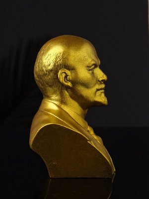 Бюст «Ленин В.И.», 11x9x8 см, гипс под золото