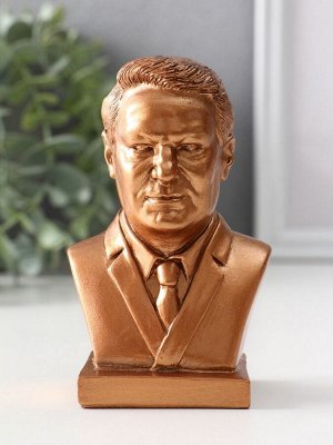 Бюст «Ельцин», фигурка гипс, 11x7x5 см, бронза